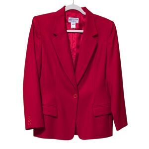 Vintage Pendleton Wool blazer size 12 red classic one button career suit jacket